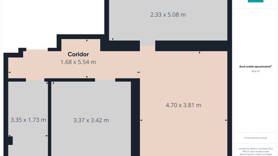 Apartament 54 mp spațios la mansardă în Freidorf - Poză 7