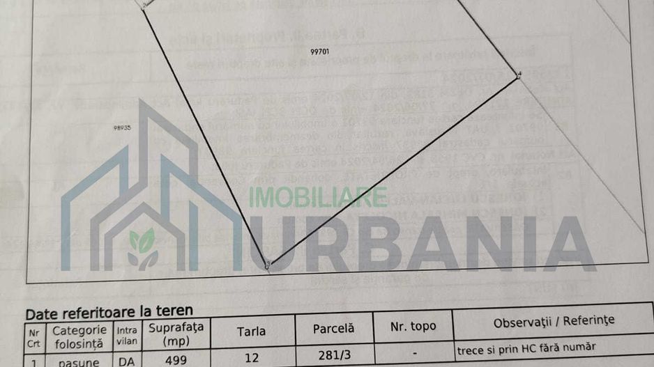 Teren intravilan de vânzare, 499 mp, Balciu, Miroslava - Poză 1