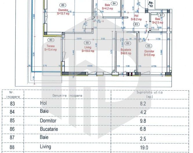 Apartament 3 camere | 2 Dormitoare | Bucatarie  | 2 Bai | Living - Poză 13
