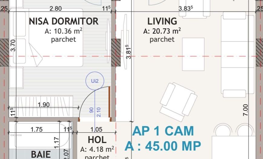 Apartament două camere, finisat nou, zona Eroilor - Schiță 9