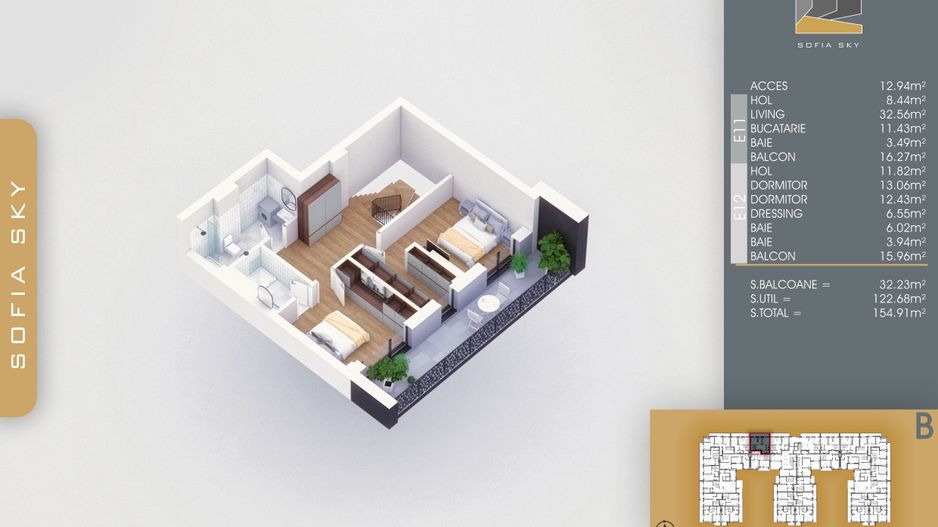 Duplex 3 camere cu dressing si 3 bai la 700 m de M Nicolae Teclu Titan Pallady - Schiță 9