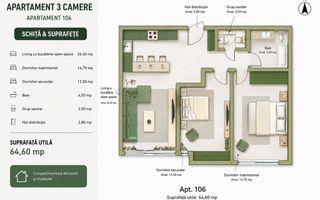 Apartament 3 camere- la cheie- Calea Surii Mici - Poză 4