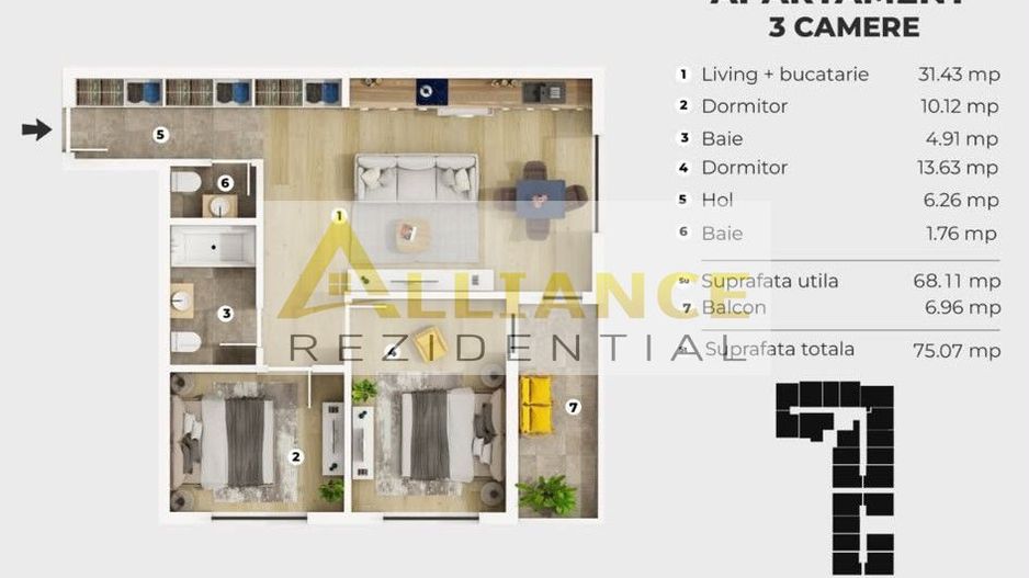 3 CAMERE 2 BAI | SIENA RESIDENCE | 5 MIN METROU BERCENI | - Poză 11