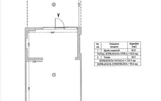 INCHIRIERE SPATIU COMERCIAL | COTROCENI | 82 MP | TERASA 43.5MP | - Schiță 8