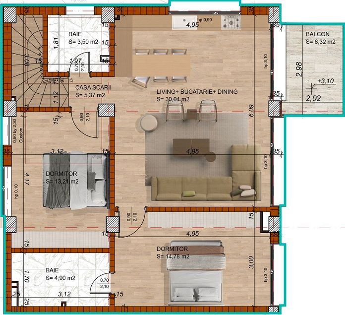 Apartament de vânzare cu 3 cam în Natural Residence - Poză 1