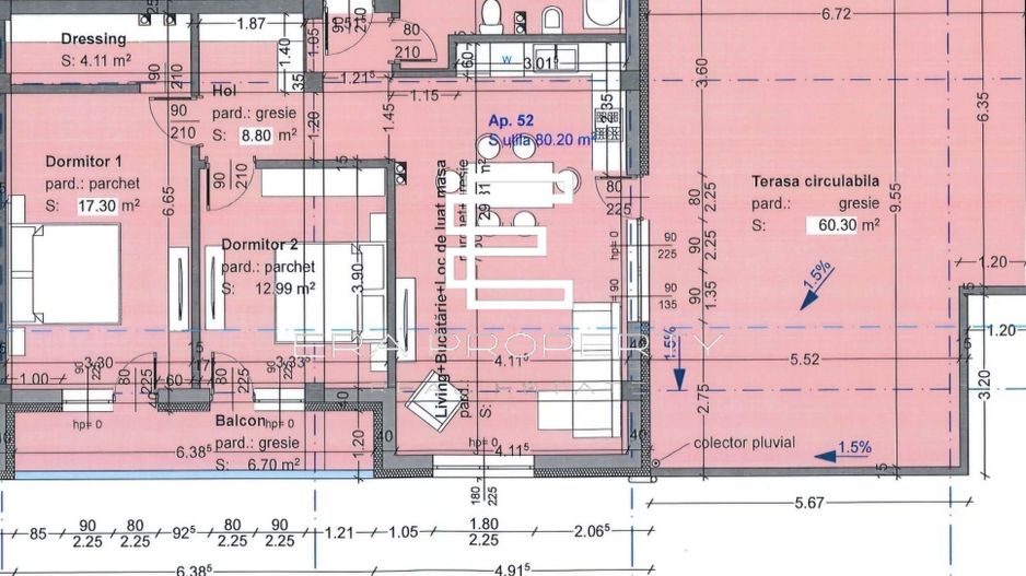 Penthouse de vanzare in Selimbar-nou, 80mp-terasa de 60 mp - Schiță 6