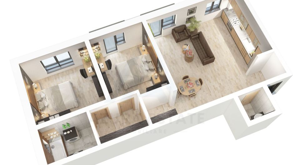 Apartament 73.5 mp utili 3 camere 2 bai si parcare in zona Dna Stanca - Poză 13