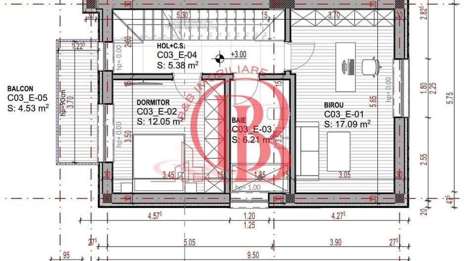 Vilă Triplex 4 Cam Arhitectură Modernă- Grădină Individuală -Panouri solare - Schiță 10
