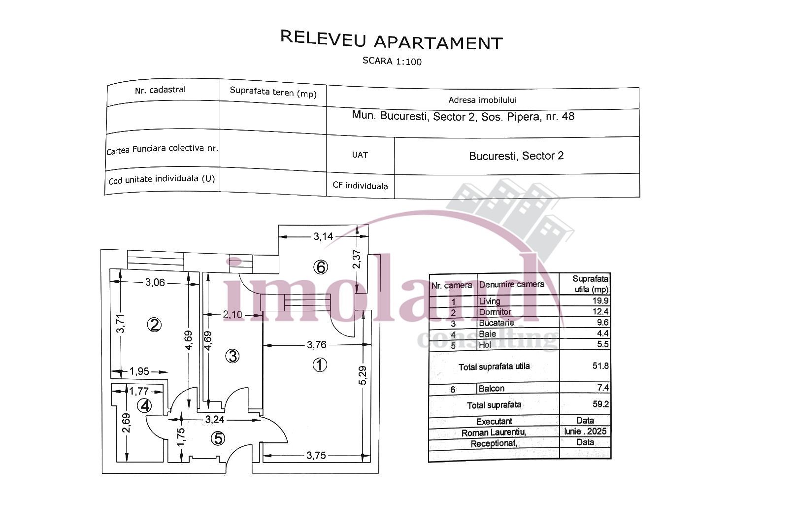 Vanzare - apartament - 2 camere+balcon - Nusco City-Aviatiei - Schiță 17