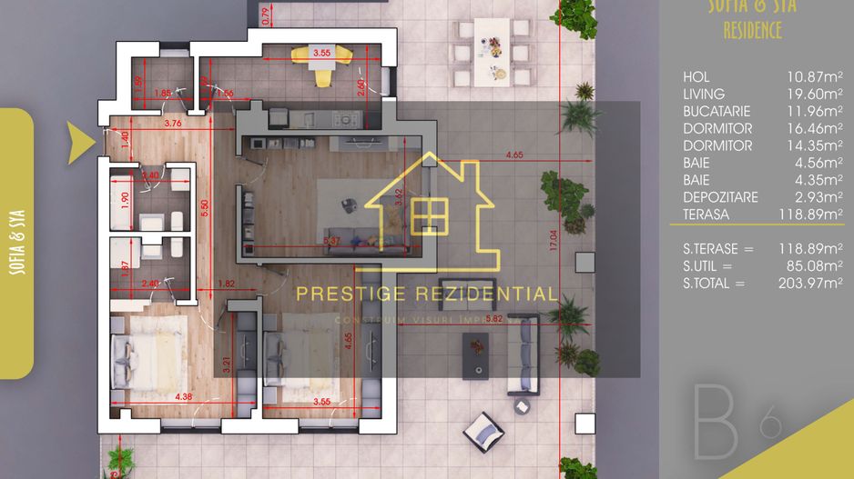 3 camere cu TERASA 118mp,Comision 0, Metrou N Teclu,Pallady - Poză 2