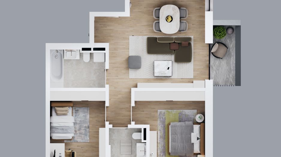 Comision 0% Apartament 3 camere | 69 mp utili | Balcon 4,31 mp | Liceul Babel - Poză 2