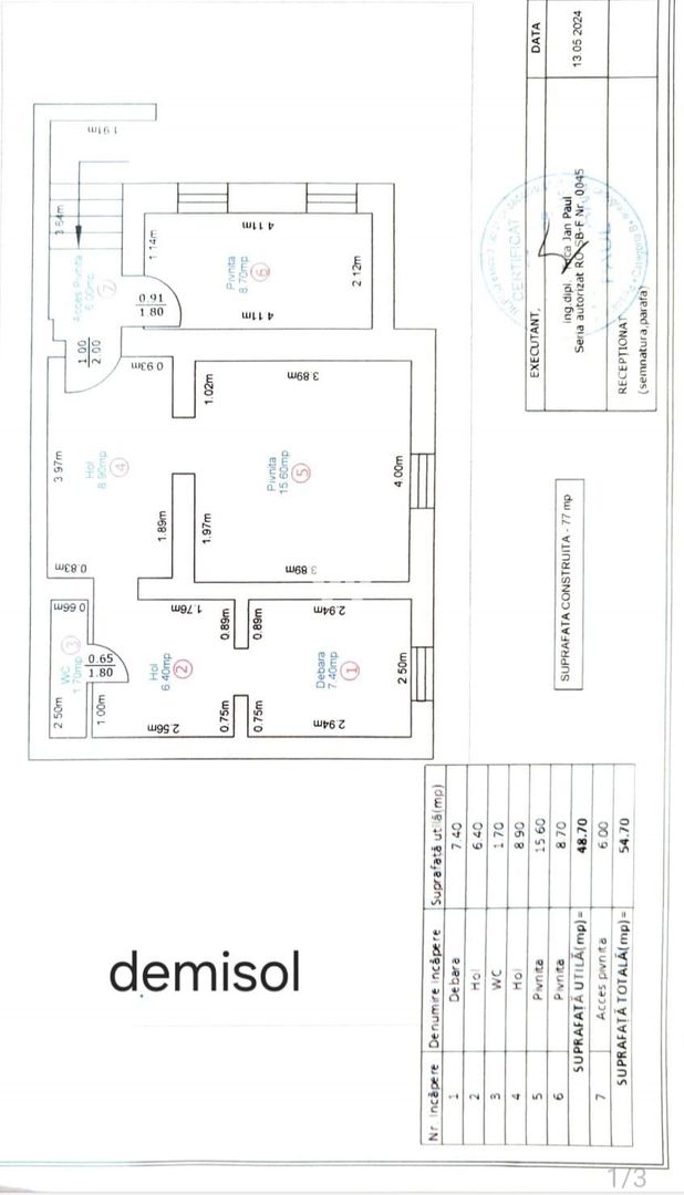 Casa tip duplex, teren 585mp, zona centrala, Sibiu - Schiță 14