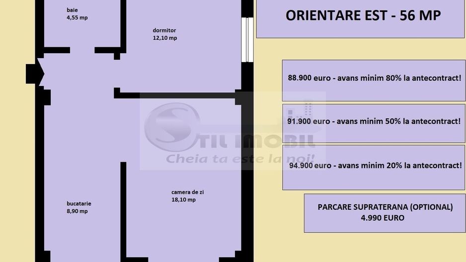 Apartament 2 camere nou de vanzare in Iasi Valea Lupului, decomandat - Poză 2