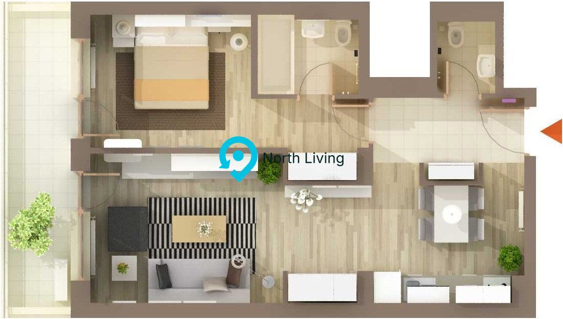 2 Camere | 61 mp | Aleea Privighetorilor -Baneasa | 2 bai - Poză 9