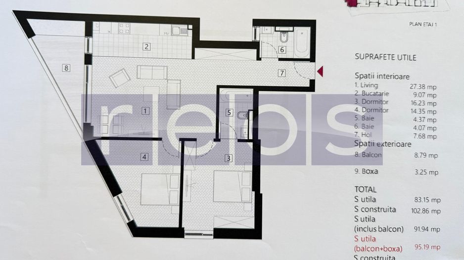 DE VANZARE | APARTAMENT 3 CAMERE | ZONA EMINESCU - Poză 2