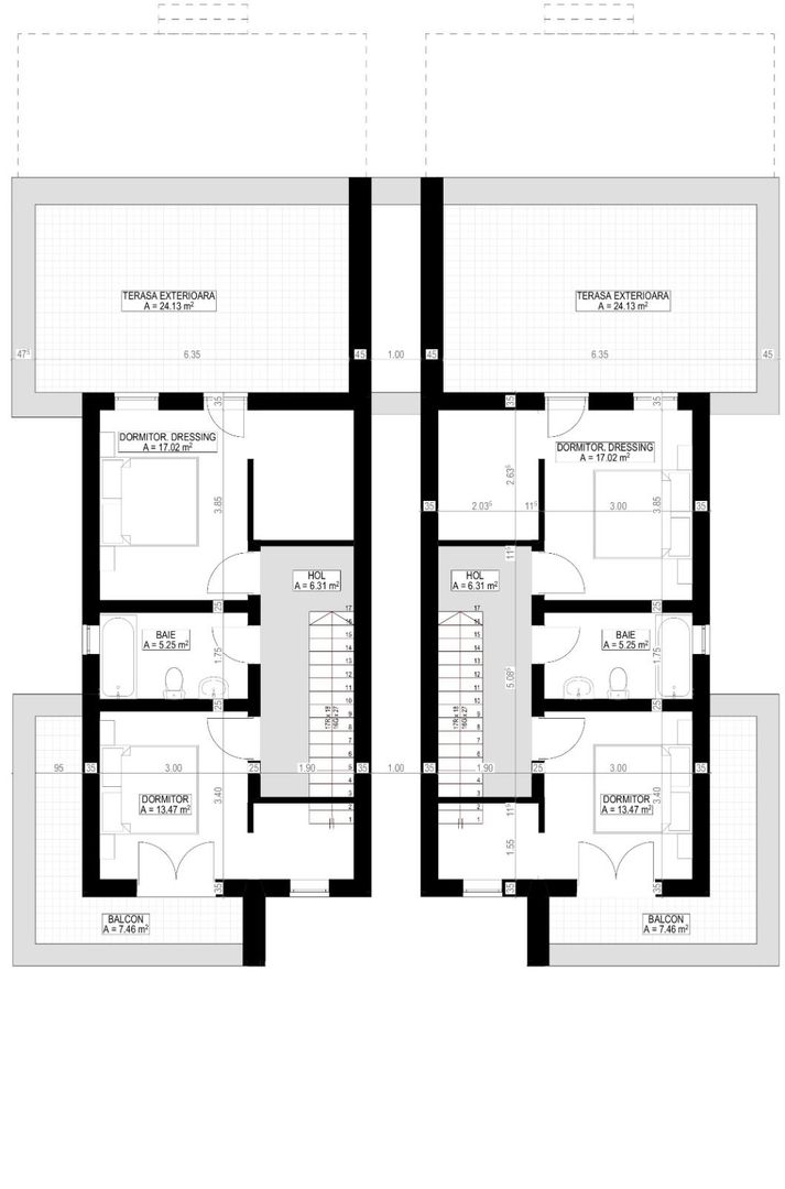 Duplex P+E cu 4 camere si garaj in Giarmata,  comision 0% - Schiță 12