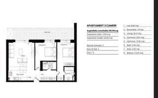 Apartament 3 camere_ Proiect NOU***Barbu Vacarescu/Floreasca-Pipera/Tei - Poză 13