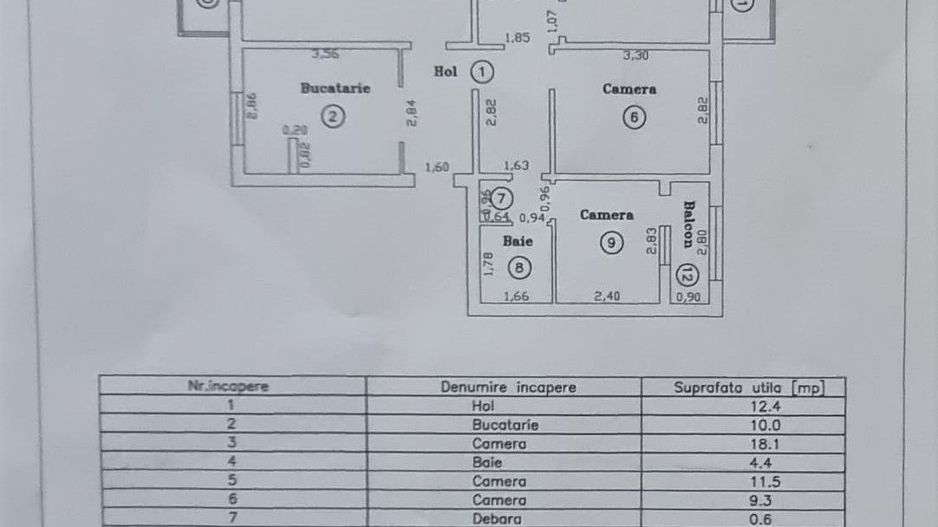 Aradului | 4 camere | Decomandat| Etaj intermediar | 3 balcoane si boxă - Schiță 14