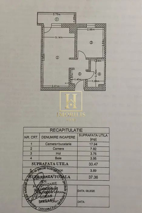 Apartament 1 camera Dec 37 mp + loc de parcare Bucium 84500 euro - Poză 8