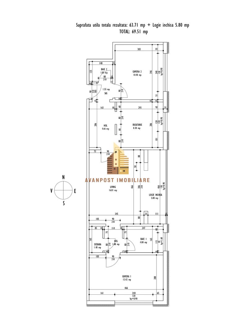 | Apartament cu 3 camere de vanzare | Cartierul Grigorescu | Etaj 1| - Poză 2