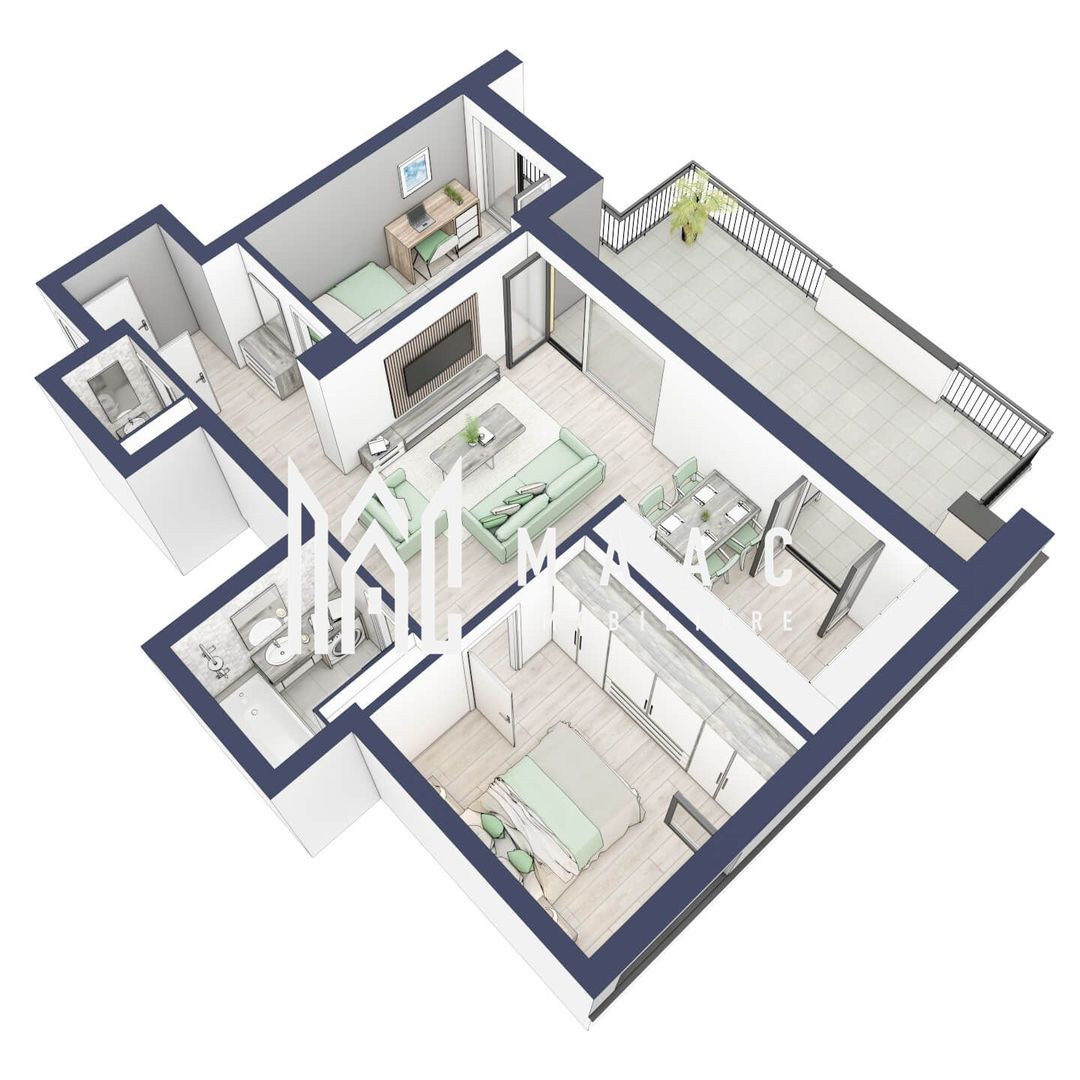 Apartament 3 camere | Balcoane 27.4 mp | Etaj 3 | Turnisor - Poză 2