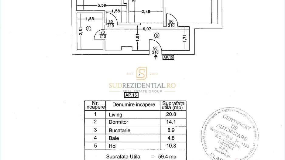 Inchiriere apartament 2 camere modern,mobilat complet Popesti-Leordeni - Schiță 11