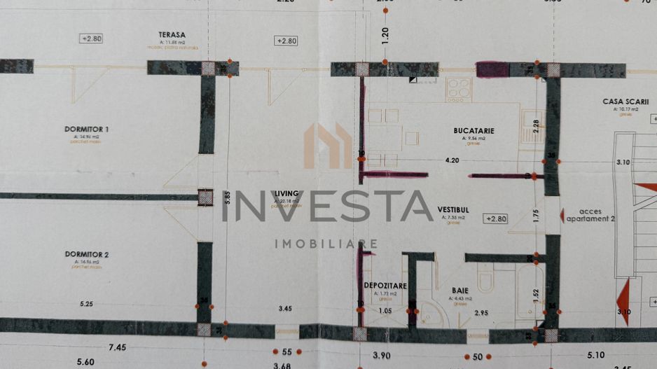 Apartament in vila, etajul 1, Zona Pasapoarte! Garaj inclus in pret! - Schiță 5