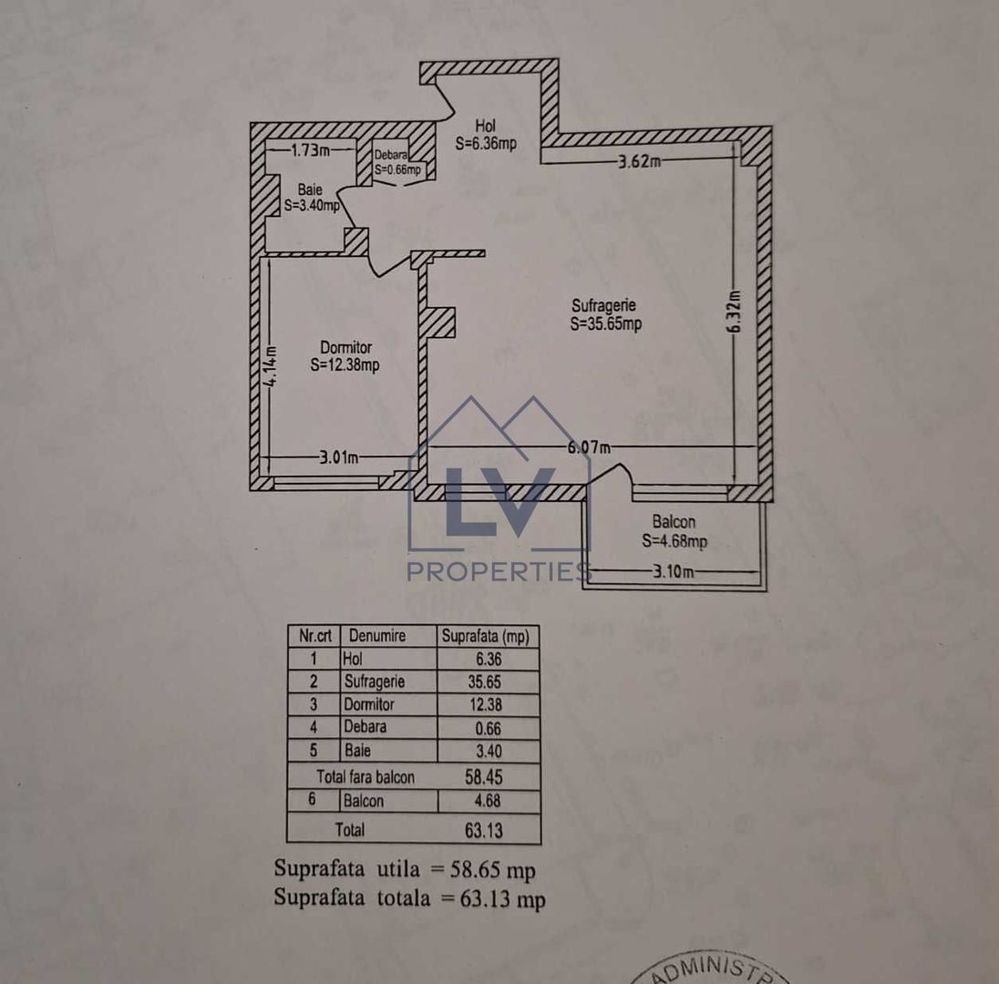 APARTAMENT 2 CAMERE | ZONA DOROBANTI - Schiță 8