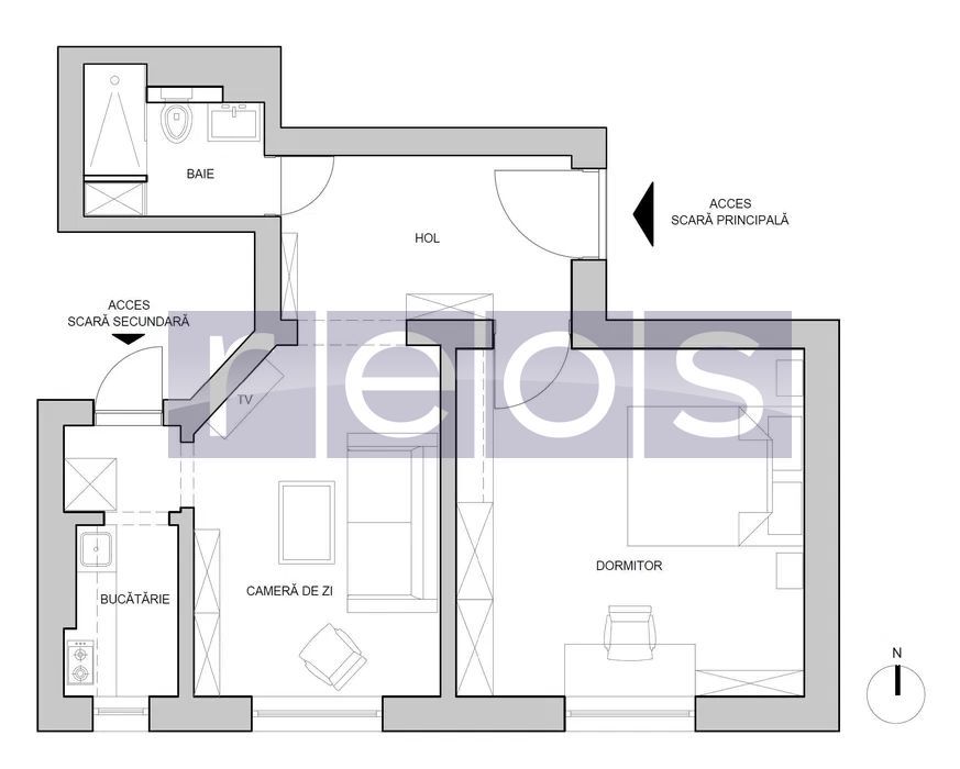 VANZARE 2 CAMERE | ETAJ 2 | FĂRĂ RISC SEISMIC | PIATA VICTORIEI - Schiță 7