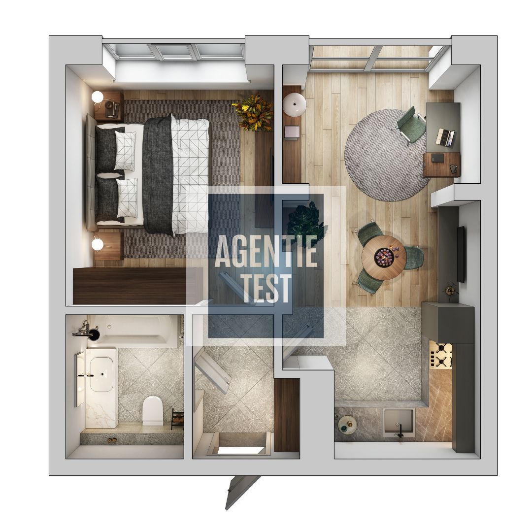 Ap mobilat modern 2 camere - Schiță 7