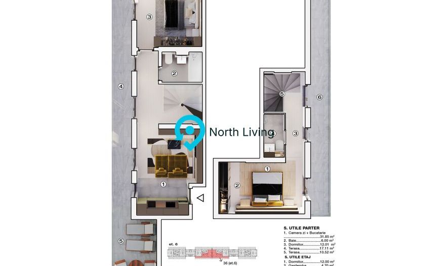 Penthouse 3 camere, 121 mp, terase, Prelungirea Ghencea - Poză 9