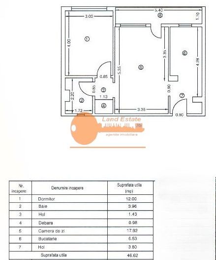 2 camere la 450m de metrou Gorjului - Schiță 9
