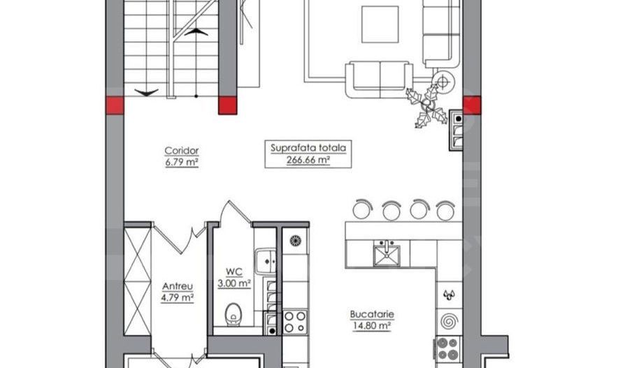 Vânzare, townhouse, 3 nivele, 6 camere, str. Salcîmilor, com. Stăuceni - Poză 12