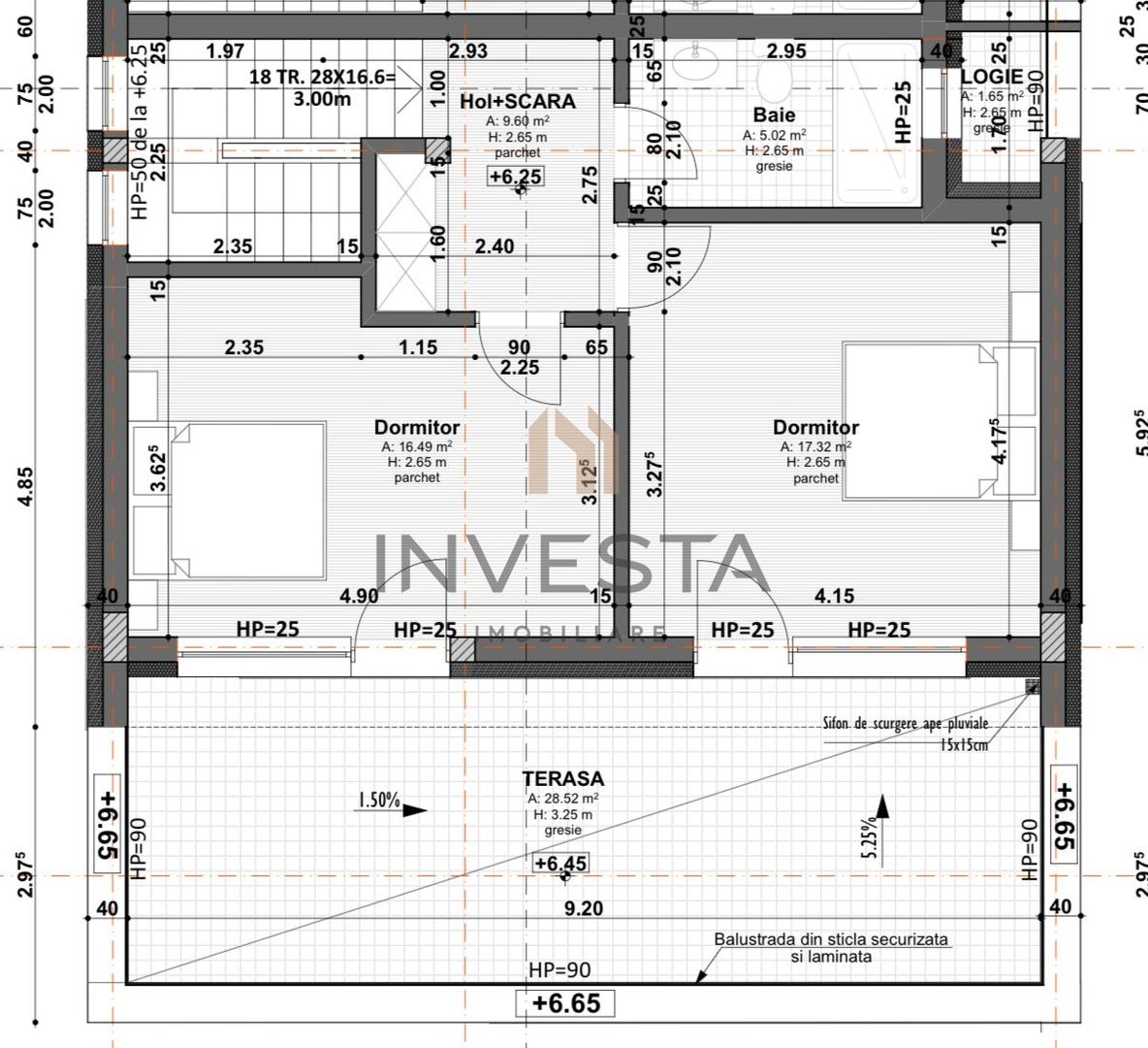 Ap 4 camere  in imobil tip vila, 121.74 mp utili + terasa 28 mp! - Schiță 3