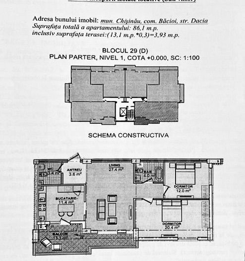Vânzare, apartament, 2 camere, Bulevardul Europei, Botanica. - Schiță 5