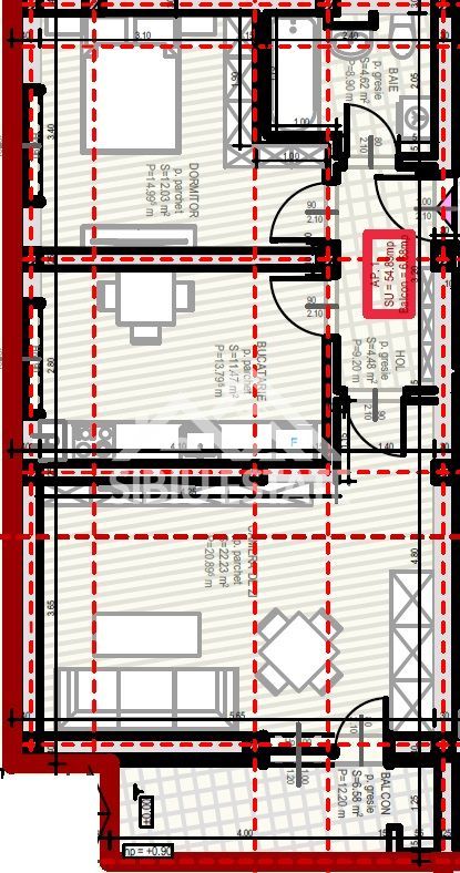 Apartament ,cu 2 camere si balcon, parcare inclusa, COMISION 0 - Schiță 8