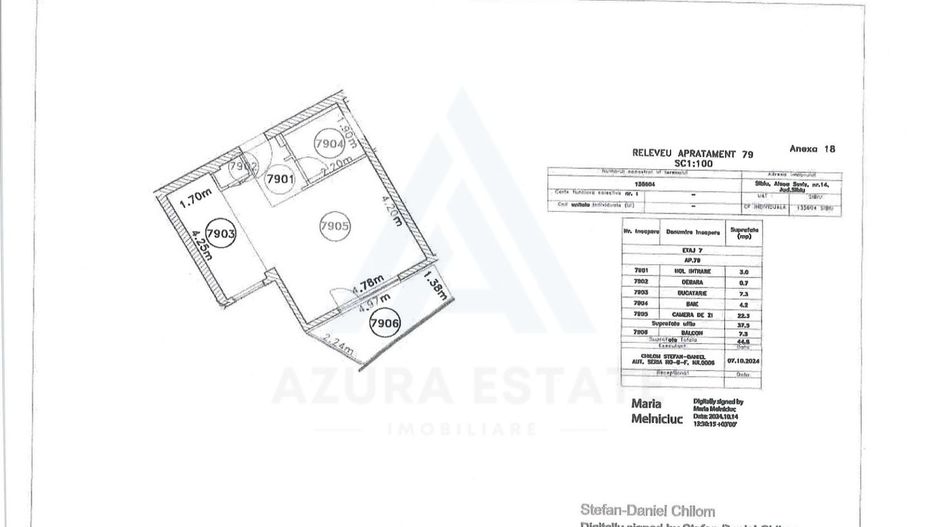 Studio 37.5 mp utili cu balcon 7.3 mp si baie generosa in zona Rahovei - Poză 12