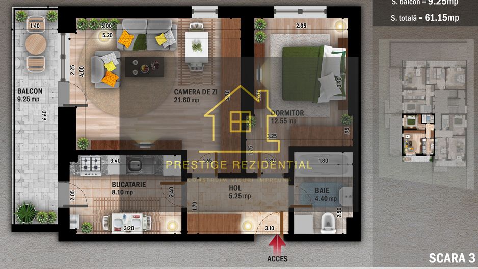 Promotie,Apartament 2 camere finalizat,11 min Metrou,Pallady/Titan - Schiță 3