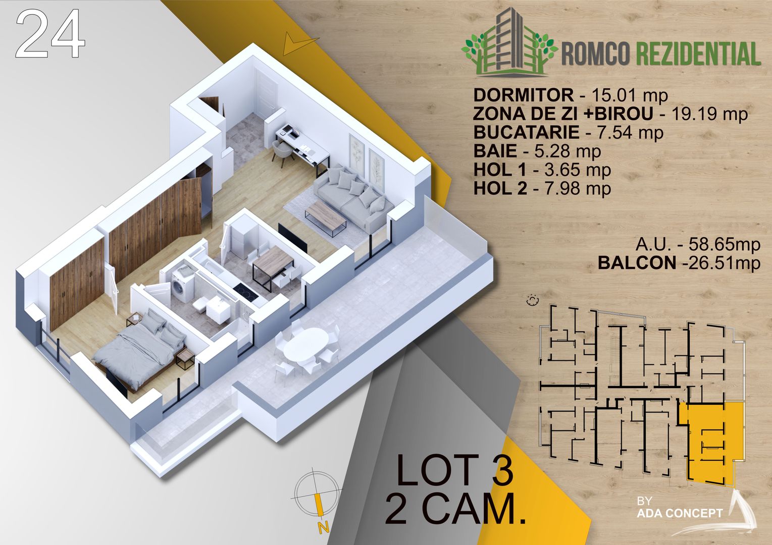 AP.2CAM. DECOMANDAT IN NOUL PROIECT ROMCO / PARCUL TEILOR,PALLADY! - Poză 2