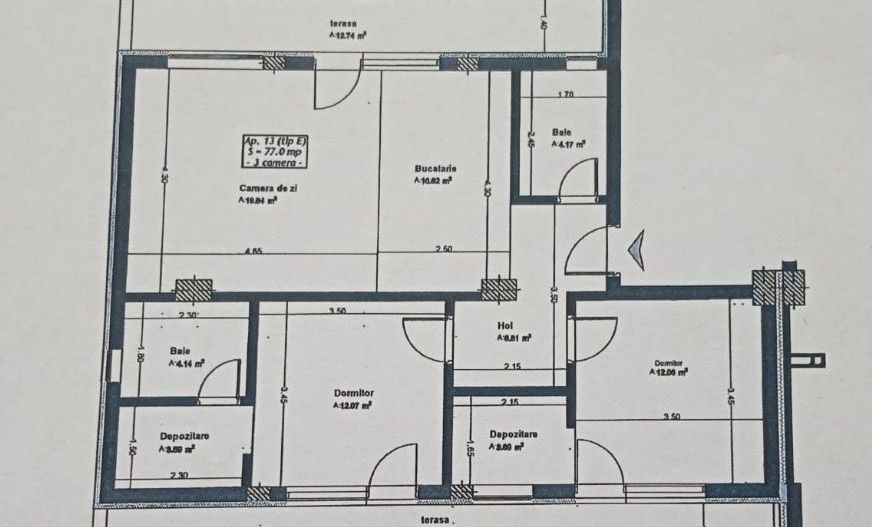 Apartament 3 camere de vânzare - Schiță 21