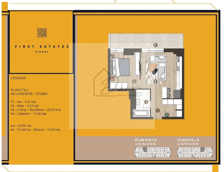Apartament 2 camere First Estates -Plaza Pipera I taxare inversa - Poză 2