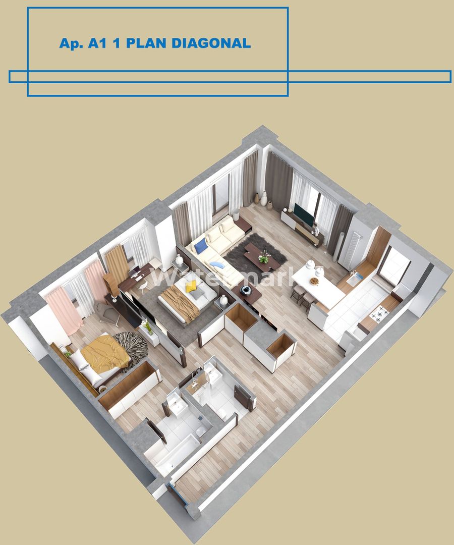 Apartament 3 camere Tip A1 1 - Poză 3