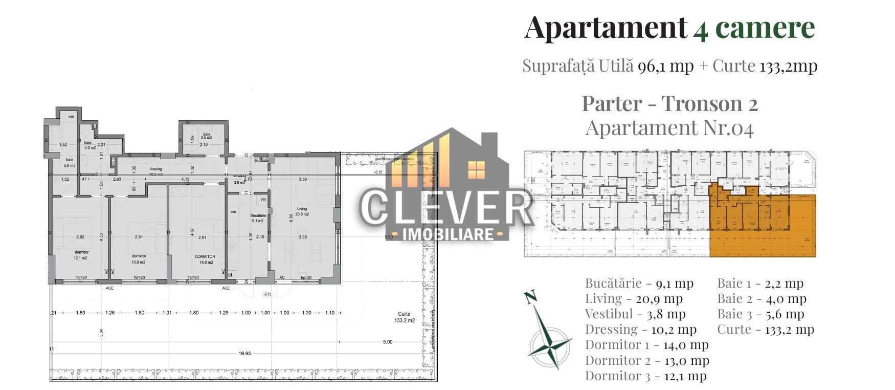 Direct Dezvoltator: Apartament cu 3 Băi și Grădină Privată | Comision 0% - Poză 3