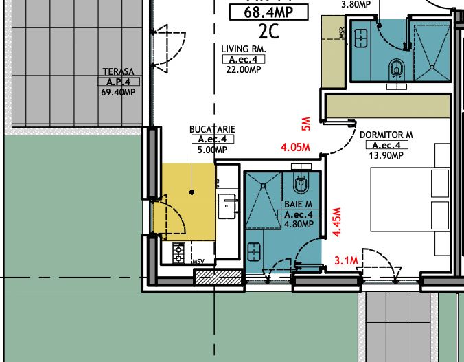 STATIUNEA MAMAIA -Vânzare apartament cu 2 camere la parter cu terasa. - Poză 18