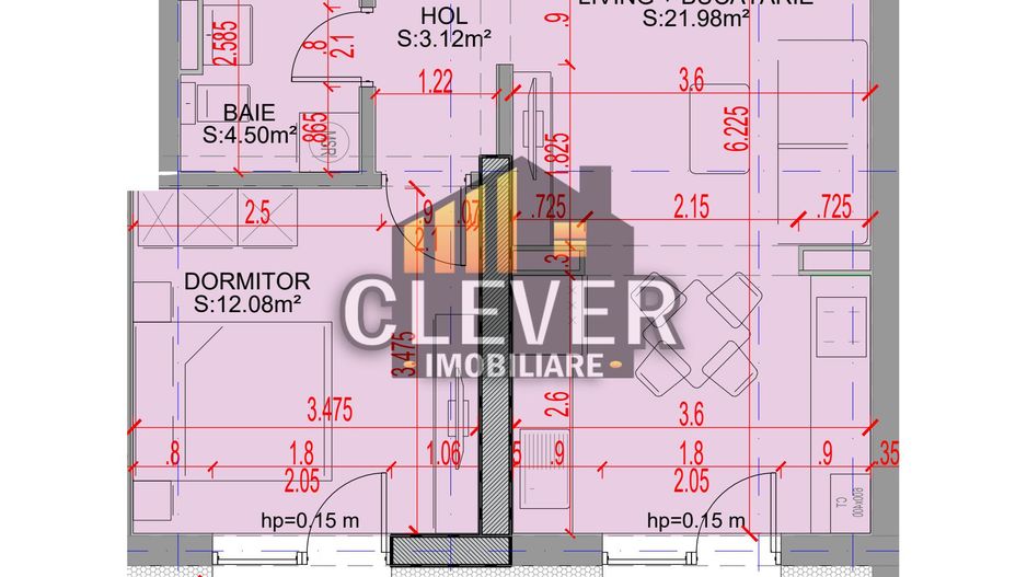 Apartament 2 camere Parcul Teilor Pallady,  Parcare gratis, Comision 0% - Schiță 19