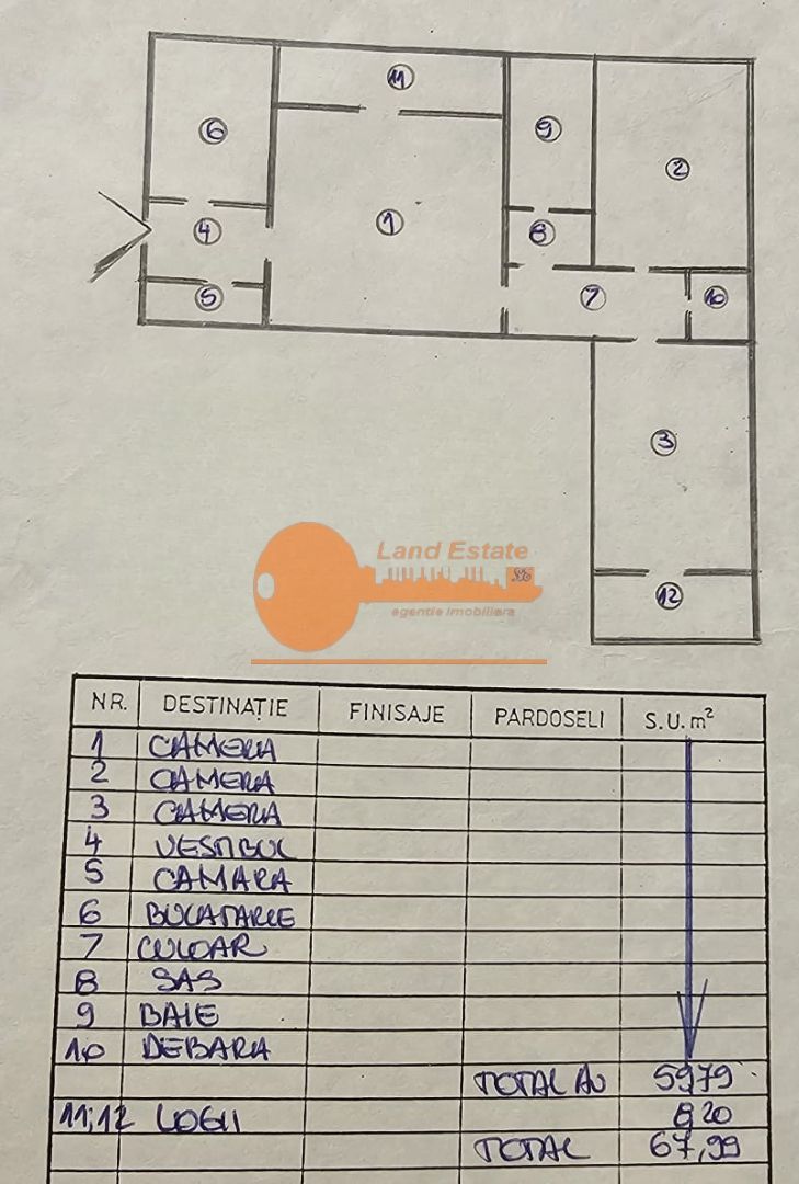 Apartament 3 camere – Câmpia Libertății / Baba Novac - Schiță 8