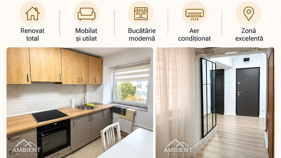 Apartament cu 2 camere, renovat, mobilat și utilat, VASLUI - zona AUROCOR-GARA; - Poză 1