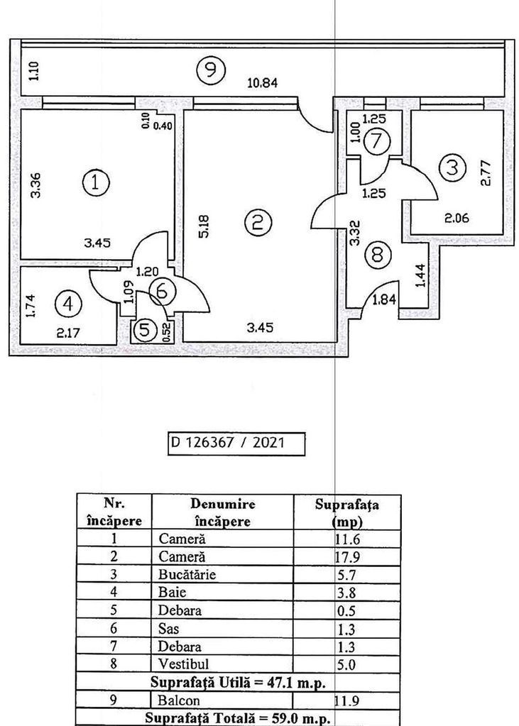 Apartament superb 2 camere Mihalache -1 MAI, renovat și utilat complet,59 mp. - Poză 15