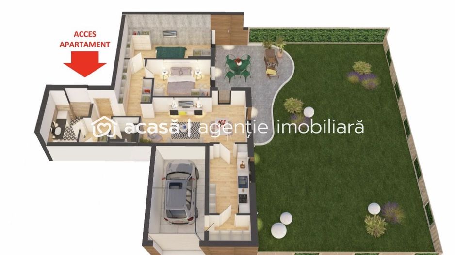 PROPRIETATE VANDUTA Apartament ARED spectaculos cu gradina si garaj - Poză 3