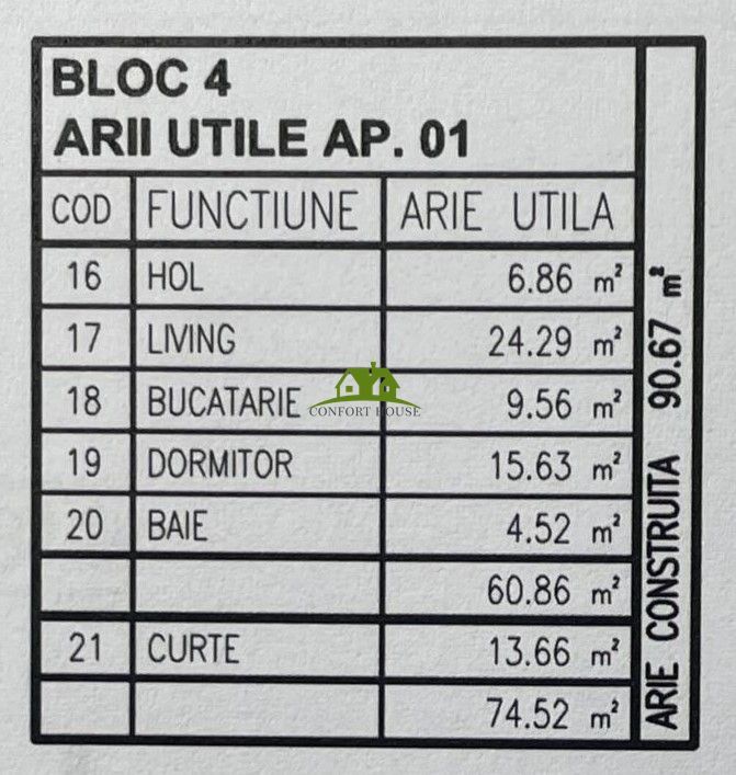 Apartament 2 camere, bloc nou, P+3, Ap.01, Parter, Bl.4 - CP2457326 - Poză 6